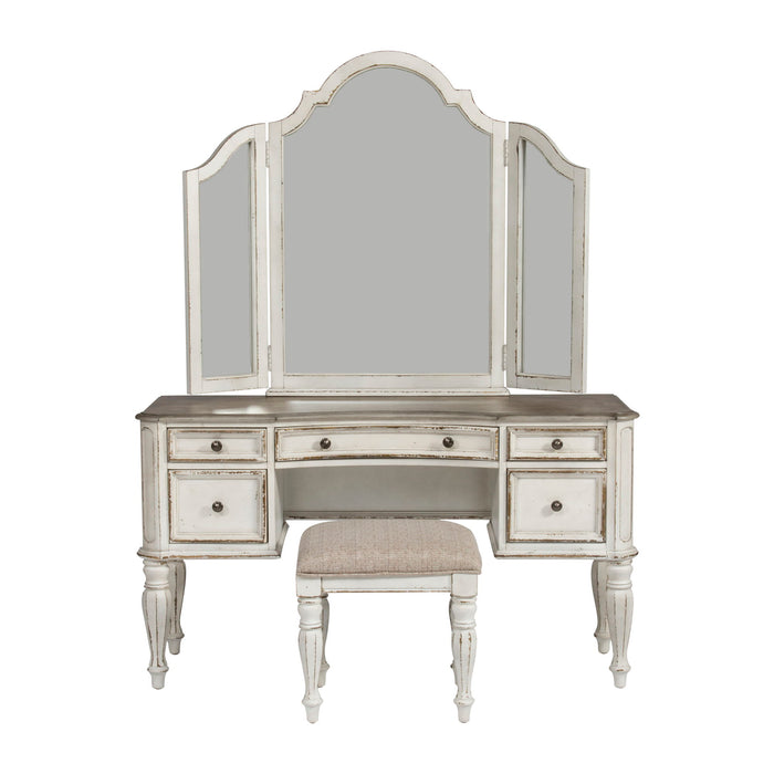 Magnolia Manor - 3 Piece Vanity Set - Antique White – Vanity Sets by Liberty Furniture at Furniture Wholesale Plus , Nashville furniture store