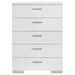 Felicity - 5-Drawer Bedroom Chest - White High Gloss – Accent Chests by CoasterEssence at Furniture Wholesale Plus , Nashville furniture store