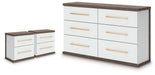 Kendanport - 3 Pc. - Dresser And 2 Nightstands - Brown / White – 3 Piece Bedroom Sets by Signature Design by Ashley® at Furniture Wholesale Plus , Nashville furniture store