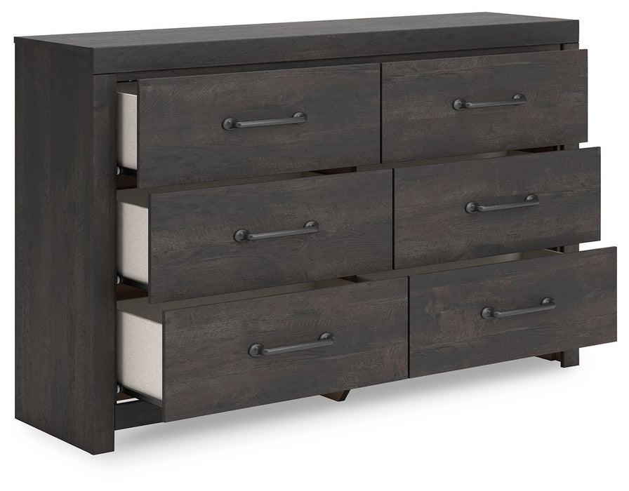 Hollivern - Six Drawer Dresser - Dark Gray – Dressers by Signature Design by Ashley® at Furniture Wholesale Plus , Nashville furniture store