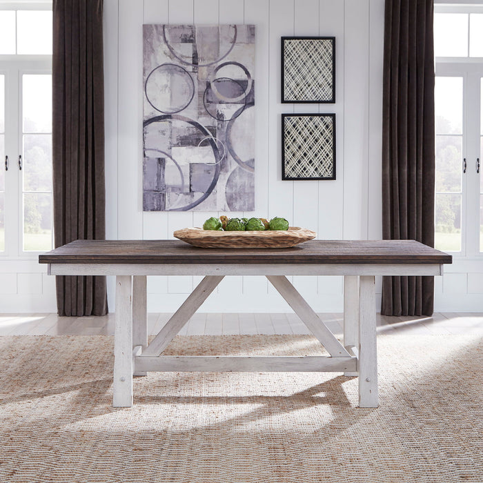 Farmhouse - Trestle Table Set – 5 Piece Dining Room Sets by Liberty Furniture at Furniture Wholesale Plus , Nashville furniture store