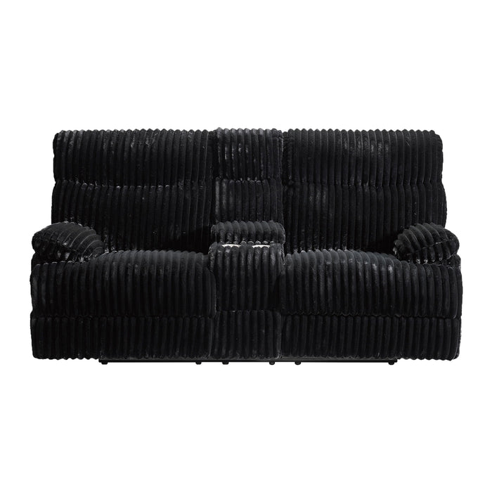 Admiral - Motion Loveseat With Console - Black – Reclining Loveseats by Elements International at Furniture Wholesale Plus , Nashville furniture store