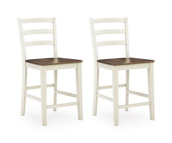 Brinfern - Barstool (Set of 2) - Brown / Antique White – Stool Sets by Signature Design by Ashley® at Furniture Wholesale Plus , Nashville furniture store