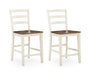 Brinfern - Barstool (Set of 2) - Brown / Antique White – Stool Sets by Signature Design by Ashley® at Furniture Wholesale Plus , Nashville furniture store