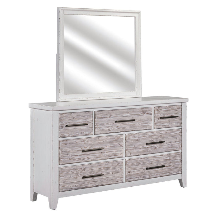 Backroads - Dresser & Mirror - Weathered White – Dresser & Mirror by Liberty Furniture at Furniture Wholesale Plus , Nashville furniture store