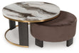 Jazmore - Nesting Cocktail Tables (Set of 2) - Brown / Brass Finish – Nesting Tables by Signature Design by Ashley® at Furniture Wholesale Plus , Nashville furniture store
