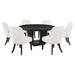Leandro - 7 Piece Round Dining Table Set - Cream / Burnished Black – 7 Piece Dining Room Sets by Coaster Fine Furniture at Furniture Wholesale Plus , Nashville furniture store