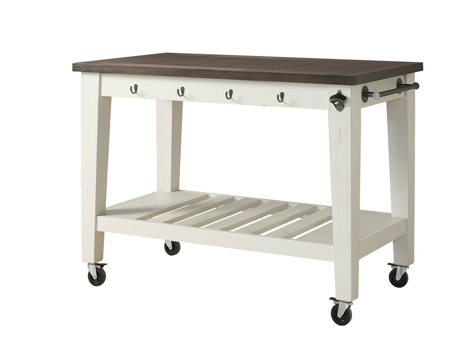 Cayla - Kitchen Cart - Two Tone – Islands & Carts by Steve Silver Furniture at Furniture Wholesale Plus , Nashville furniture store