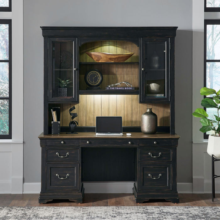 Meritage - Credenza & Hutch - Aged Charcoal – Credenzas & Hutches by Liberty Furniture at Furniture Wholesale Plus , Nashville furniture store
