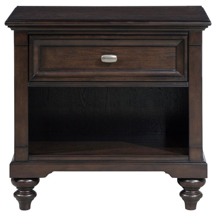 Andover - 1-Drawer Nightstand Bedside Table - Dark Oak – Accent Nightstands by Coaster Fine Furniture at Furniture Wholesale Plus , Nashville furniture store