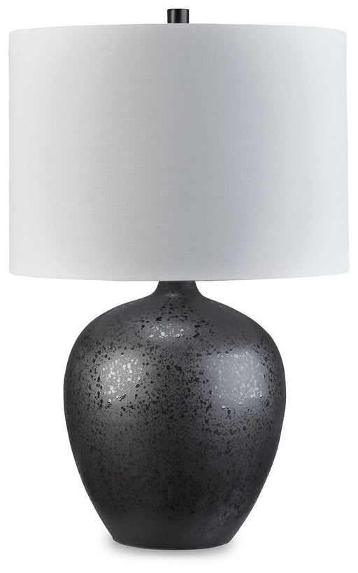 Ladstow - Black - Ceramic Table Lamp - Premium Table Lamps from Signature Design by Ashley® - Just $108! Shop now at Furniture Wholesale Plus  We are the best furniture store in Nashville, Hendersonville, Goodlettsville, Madison, Antioch, Mount Juliet, Lebanon, Gallatin, Springfield, Murfreesboro, Franklin, Brentwood