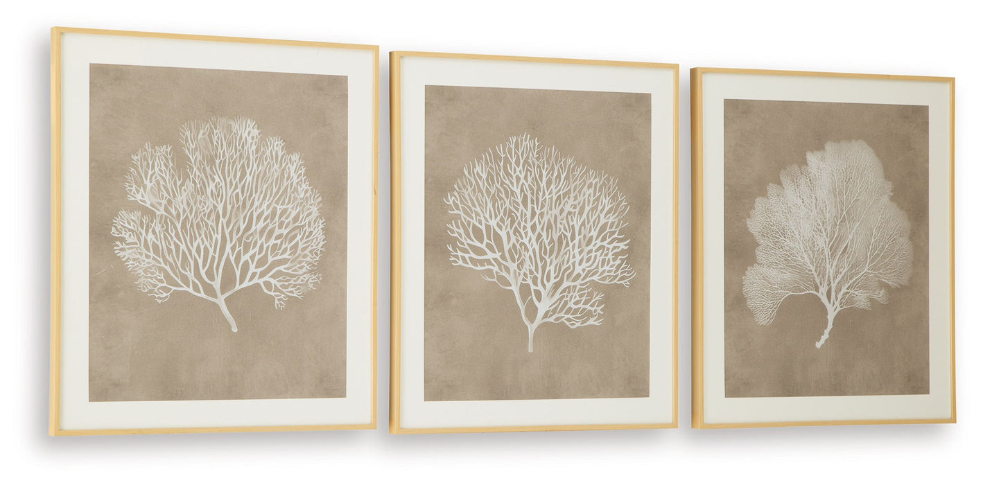 Hendridge - Wall Art Set (Set of 3) - Taupe / White – Framed Print Sets by Signature Design by Ashley® at Furniture Wholesale Plus , Nashville furniture store