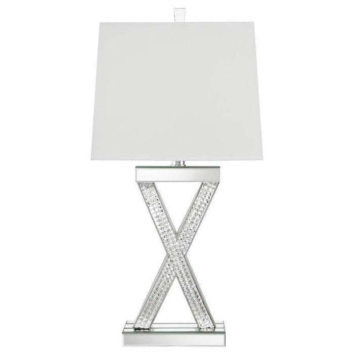 Dominick - Tapered Mirrored Acrylic Table Lamp - Silver – Table Lamps by CoasterElevations at Furniture Wholesale Plus , Nashville furniture store