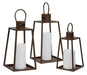 Elmsworth - Indoor/Outdoor Lantern Set (Set of 3) - Brown – Lanterns by Signature Design by Ashley® at Furniture Wholesale Plus , Nashville furniture store