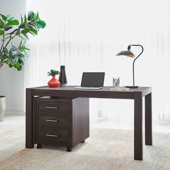 Modern Edge - 2 Piece Desk Set - Caffe – 2 Piece Home Office Sets by Liberty Furniture at Furniture Wholesale Plus , Nashville furniture store