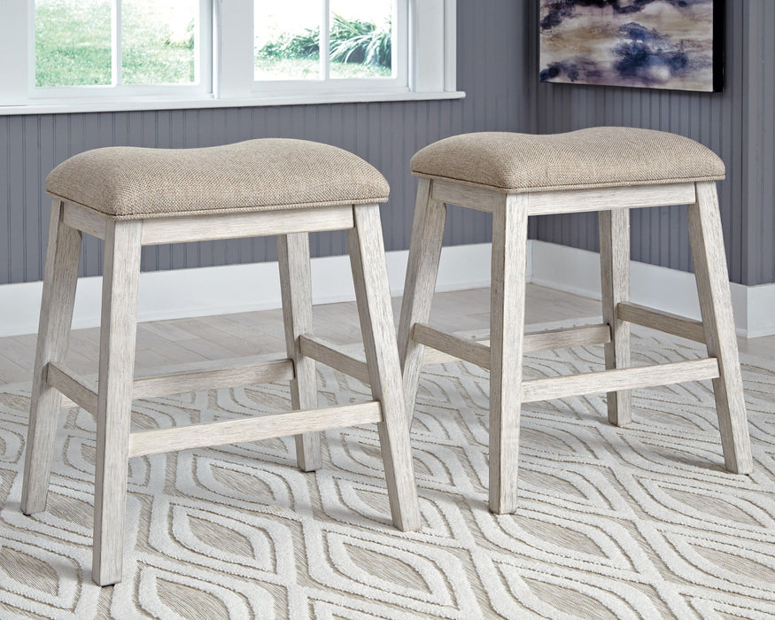 Skempton - Upholstered Stool (Set of 2) - White – Stool Sets by Signature Design by Ashley® at Furniture Wholesale Plus , Nashville furniture store