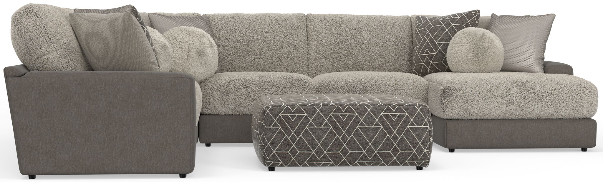 Canyon - 4 Piece Sectional With Cuddler Seat Cushions, Included Accent Pillows And Cocktail Ottoman (Right Side Facing Chaise) - Umber – 2 Piece Living Room Sets by Jackson at Furniture Wholesale Plus , Nashville furniture store