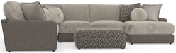 Canyon - 4 Piece Sectional With Cuddler Seat Cushions, Included Accent Pillows And Cocktail Ottoman (Right Side Facing Chaise) - Umber – 2 Piece Living Room Sets by Jackson at Furniture Wholesale Plus , Nashville furniture store