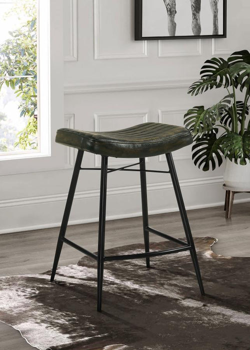 Bayu - Leather Upholstered Counter Stool (Set of 2) - Premium Stool Sets from Coaster Fine Furniture - Just $399! Shop now at Furniture Wholesale Plus  We are the best furniture store in Nashville, Hendersonville, Goodlettsville, Madison, Antioch, Mount Juliet, Lebanon, Gallatin, Springfield, Murfreesboro, Franklin, Brentwood