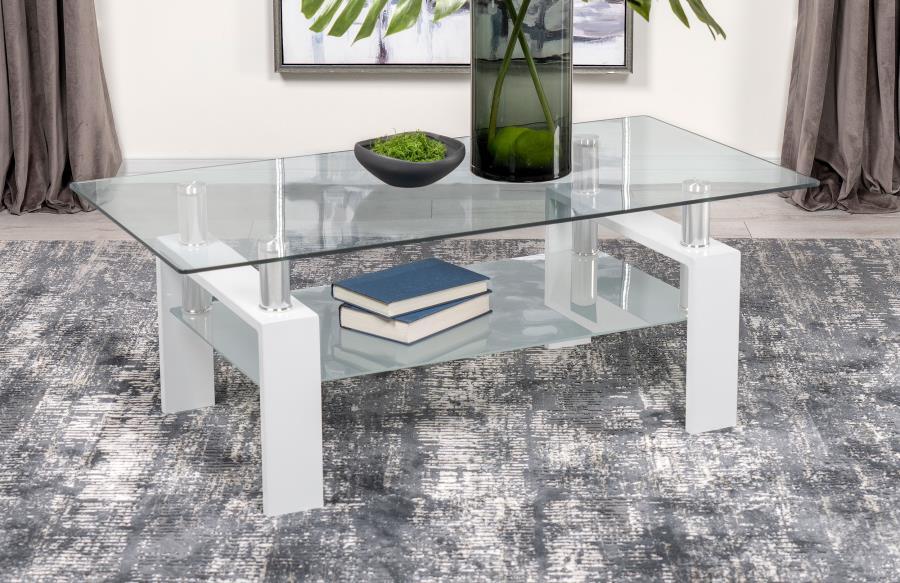 Dyer - 1-Shelf Rectangular Glass Top Table – End Tables by CoasterEveryday at Furniture Wholesale Plus , Nashville furniture store