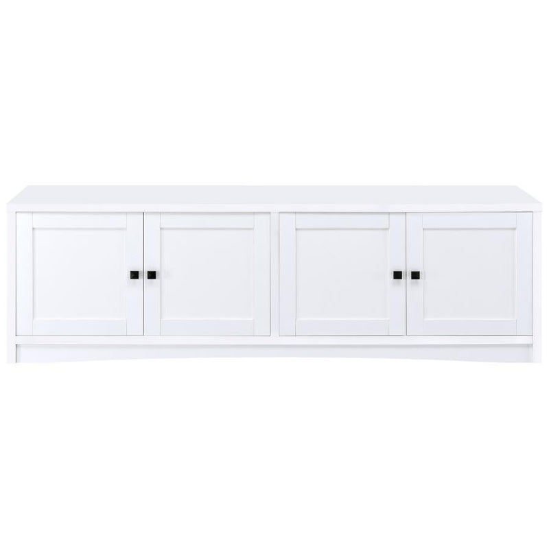 Laughlin - 4 Door Engineered Wood TV Stand - White – TV Stands by CoasterEveryday at Furniture Wholesale Plus , Nashville furniture store