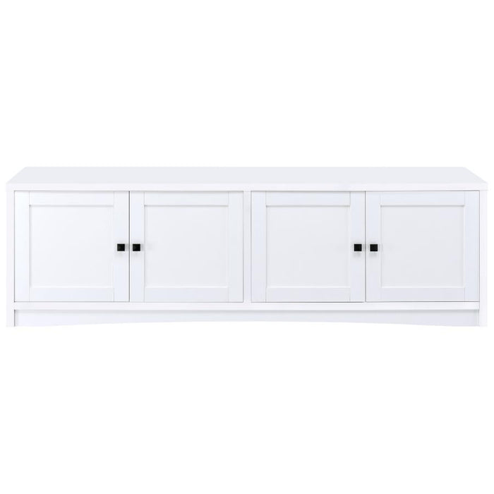 Laughlin - 4 Door Engineered Wood TV Stand - White – TV Stands by CoasterEveryday at Furniture Wholesale Plus , Nashville furniture store