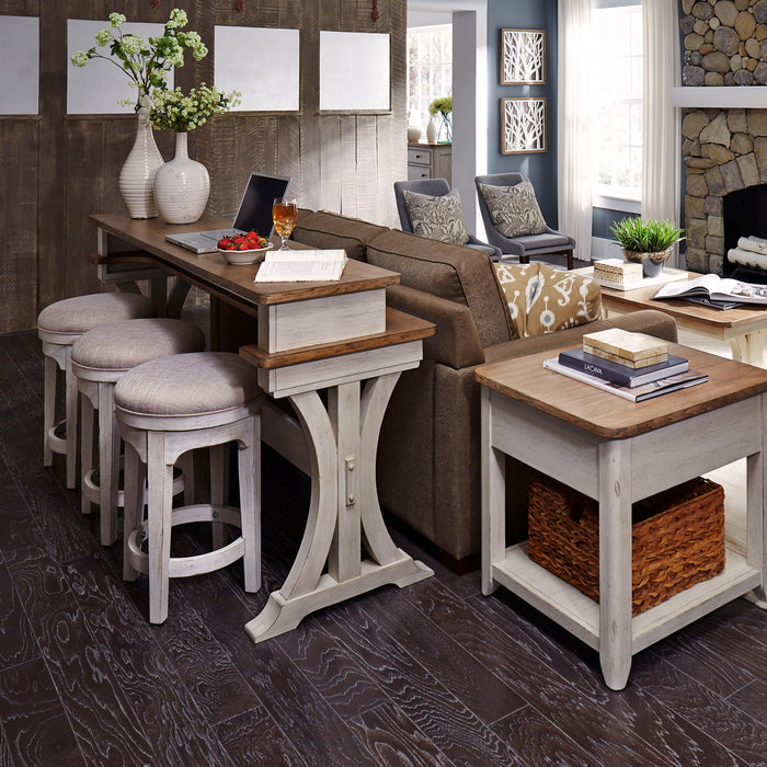 Farmhouse Reimagined - 4 Piece Dining Room Set - Antique White / Chestnut Tops – 4 Piece Dining Room Sets by Liberty Furniture at Furniture Wholesale Plus , Nashville furniture store