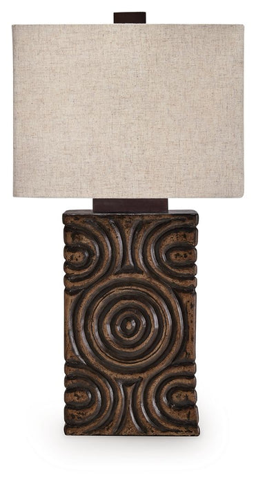 Heathbury - Paper Table Lamp - Antique Brown – Table Lamps by Signature Design by Ashley® at Furniture Wholesale Plus , Nashville furniture store