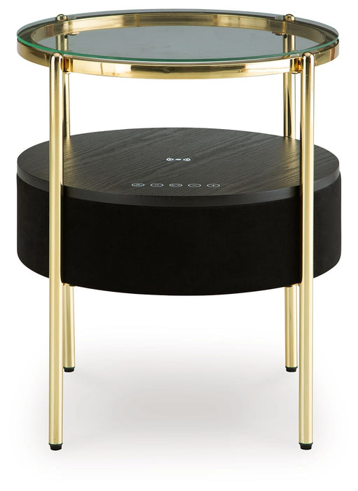 Nedman - Accent Table With Speaker - Black / Gold Finish – Accent Tables by Signature Design by Ashley® at Furniture Wholesale Plus , Nashville furniture store