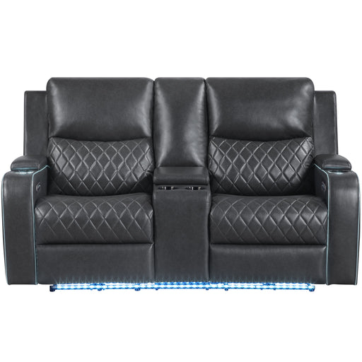 Luna - Power Console Loveseat – Reclining Loveseats by Steve Silver Furniture at Furniture Wholesale Plus , Nashville furniture store