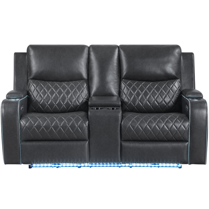 Luna - Power Console Loveseat – Reclining Loveseats by Steve Silver Furniture at Furniture Wholesale Plus , Nashville furniture store