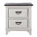 Allyson Park - 2 Drawer Nightstand With Charging Station - Wirebrushed White / Charcoal – Nightstands w/ Charging Stations by Liberty Furniture at Furniture Wholesale Plus , Nashville furniture store