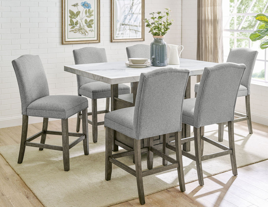 Grayson - Counter Height Set With White Top Table – 5 Piece Dining Room Sets by Steve Silver Furniture at Furniture Wholesale Plus , Nashville furniture store