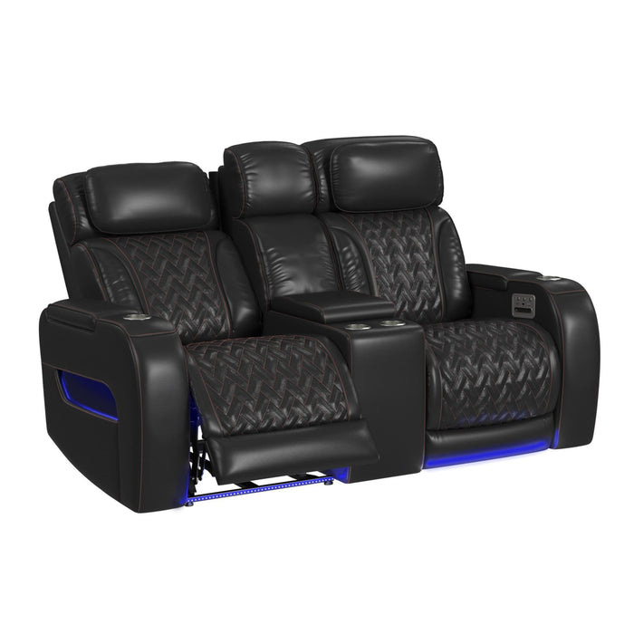 Prime Time - P3 Loveseat With LED, Wireless Charger Pocket, And Console – Reclining Loveseats by Elements International at Furniture Wholesale Plus , Nashville furniture store