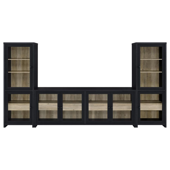 Denison - 3 Piece Entertainment Center 79" TV Stand - Black – Entertainment Centers by Coaster Fine Furniture at Furniture Wholesale Plus , Nashville furniture store