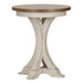 Farmhouse Reimagined - Round Chair Side Table - Antique White / Chestnut Tops – Chair Side Tables by Liberty Furniture at Furniture Wholesale Plus , Nashville furniture store