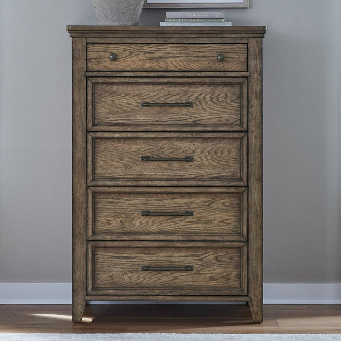 Carolina Park - 5 Drawer Chest - Amber Brown – Accent Chests by Liberty Furniture at Furniture Wholesale Plus , Nashville furniture store