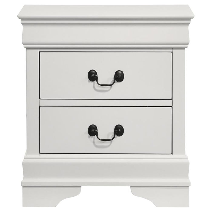 Louis Philippe - 2-Drawer Nightstand Bedside Table - White – Accent Nightstands by Coaster Fine Furniture at Furniture Wholesale Plus , Nashville furniture store