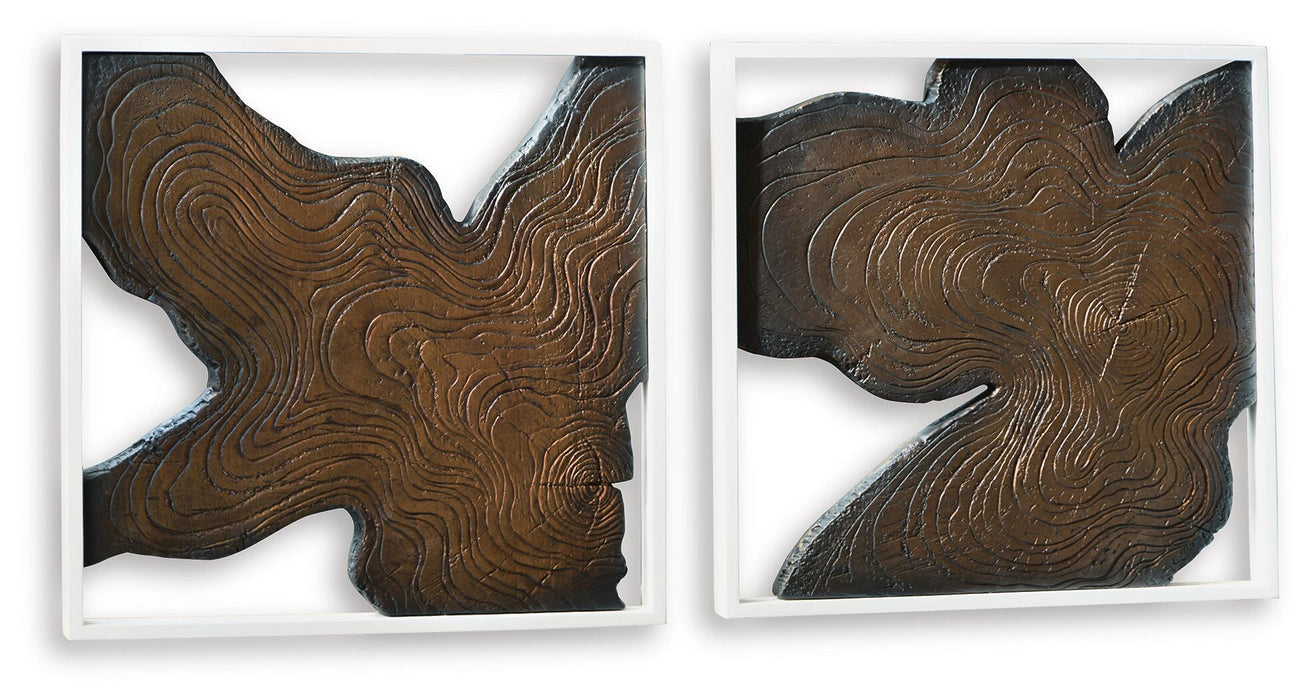 Landley - Wall Decor Set (Set of 2) - Brown / White – Wall Decor by Signature Design by Ashley® at Furniture Wholesale Plus , Nashville furniture store