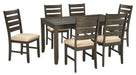 Rokane - Dining Room Table Set (Set of 7) - Brown – 7 Piece Dining Room Sets by Signature Design by Ashley® at Furniture Wholesale Plus , Nashville furniture store
