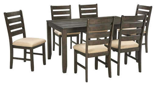 Rokane - Brown - Dining Room Table Set (Set of 7) - Premium 7 Piece Dining Room Sets from Signature Design by Ashley® - Just $758! Shop now at Furniture Wholesale Plus  We are the best furniture store in Nashville, Hendersonville, Goodlettsville, Madison, Antioch, Mount Juliet, Lebanon, Gallatin, Springfield, Murfreesboro, Franklin, Brentwood