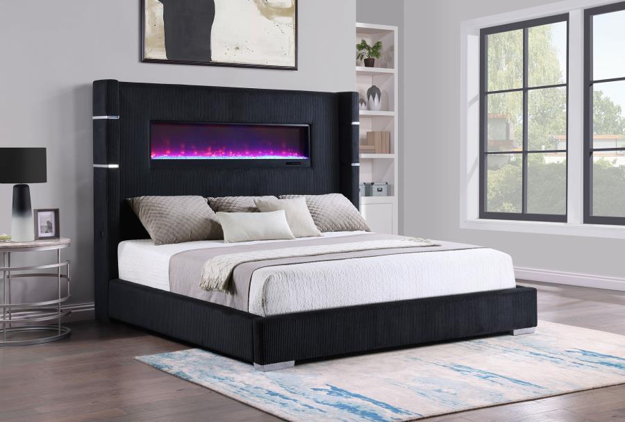 Tisdall - Upholstered Fireplace Bed – Upholstered Beds by Coaster Fine Furniture at Furniture Wholesale Plus , Nashville furniture store