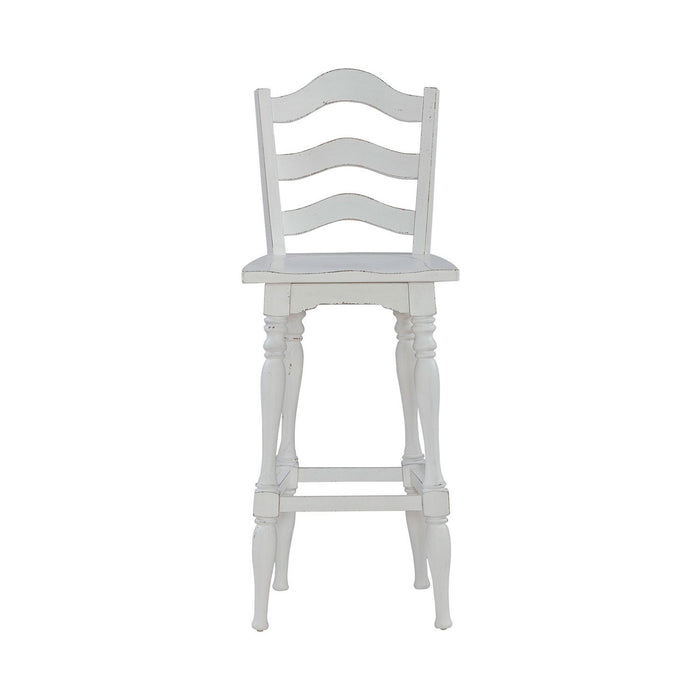 Magnolia Manor - Ladderback Swivel Bar Stool - Antique White – Bar Height (28"-30") by Liberty Furniture at Furniture Wholesale Plus , Nashville furniture store