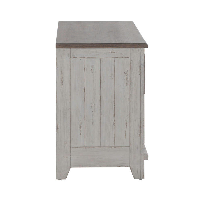 River Place - Curio Base - Riverstone White & Tobacco – Buffets by Liberty Furniture at Furniture Wholesale Plus , Nashville furniture store