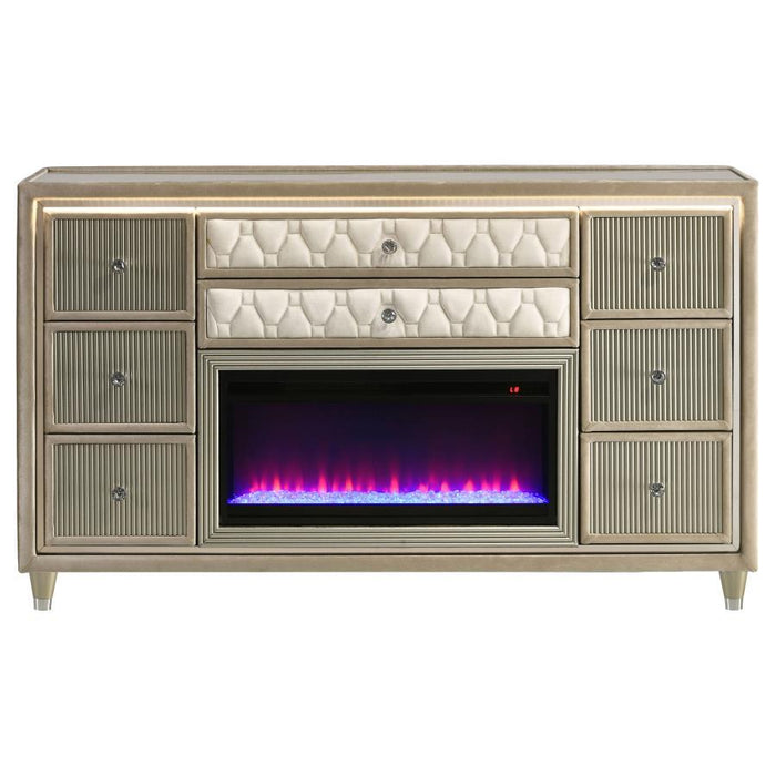 Lorient - 8-Drawer LED Bedroom Flame Box Dresser – Dressers by Coaster Fine Furniture at Furniture Wholesale Plus , Nashville furniture store