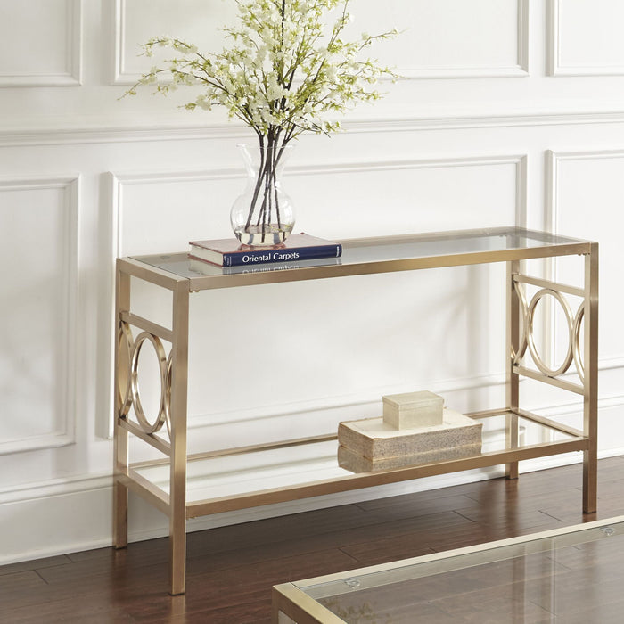 Olympia - Sofa Table - Gold – Sofa Tables by Steve Silver Furniture at Furniture Wholesale Plus , Nashville furniture store