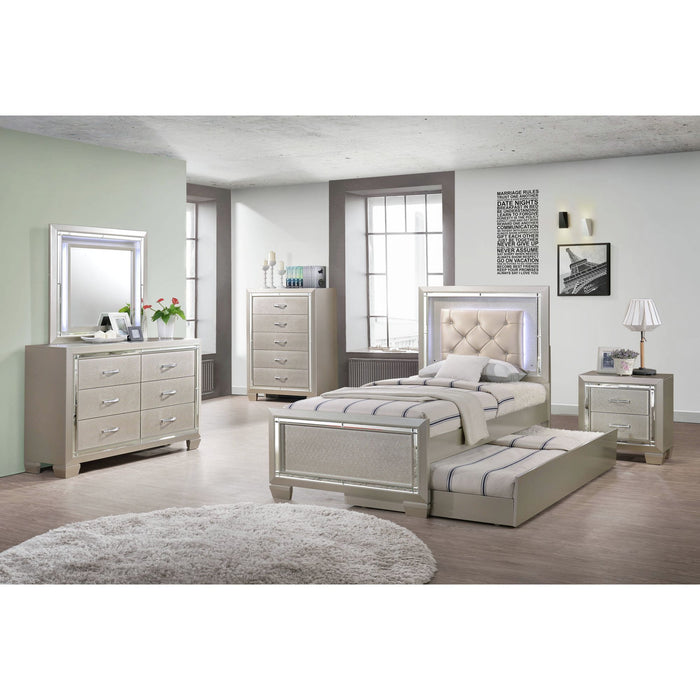 Platinum - Youth Nightstand - Сhampagne – Nightstands by Elements International at Furniture Wholesale Plus , Nashville furniture store