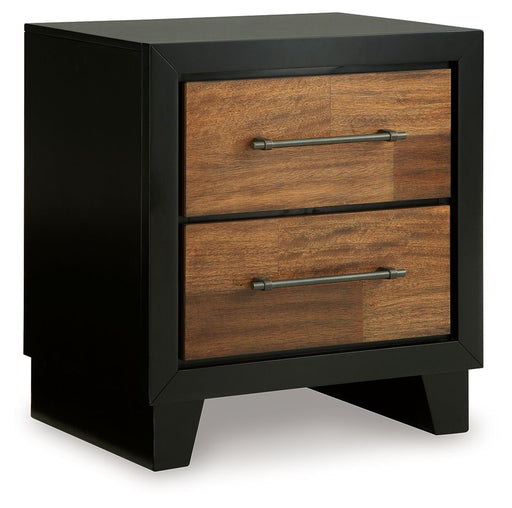 Kraeburn - Two Drawer Night Stand - Brown / Black – Accent Nightstands by Benchcraft® at Furniture Wholesale Plus , Nashville furniture store