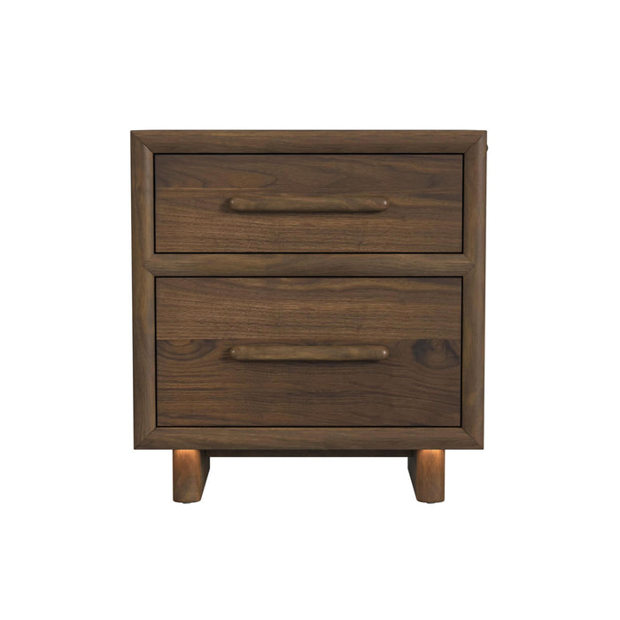 Brisbane - Nightstand With USBC And LED - Brown – Accent Nightstands by Elements International at Furniture Wholesale Plus , Nashville furniture store