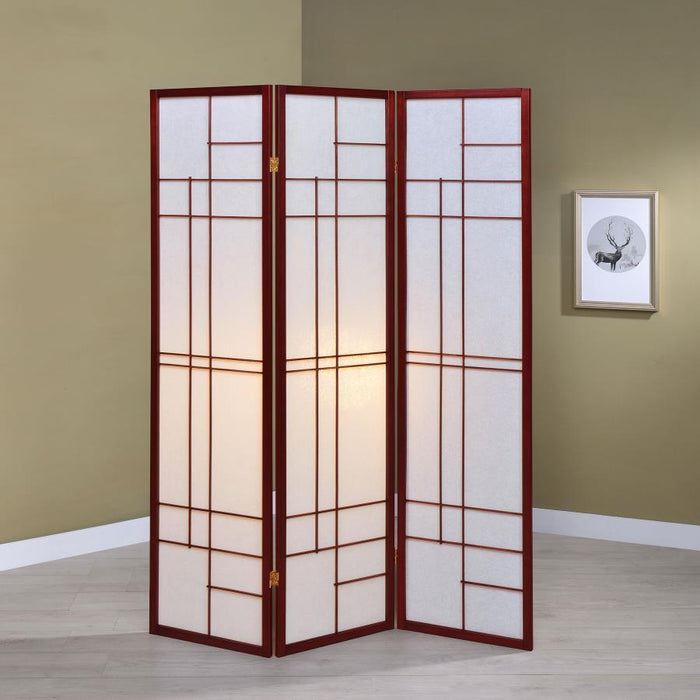 Katerina - 3-Panel Room Divider Folding Shoji Screen - Cherry – Room Dividers by CoasterEveryday at Furniture Wholesale Plus , Nashville furniture store